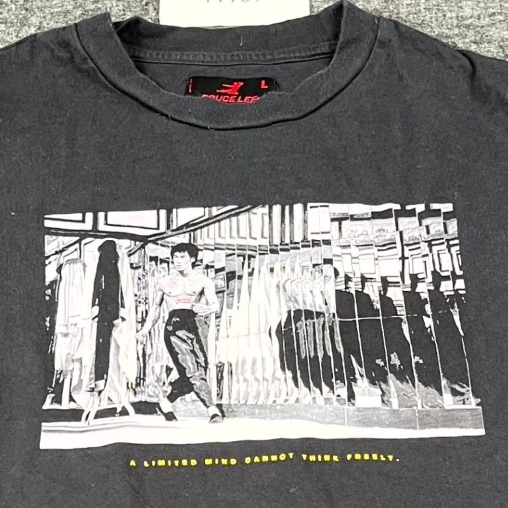 Bruce Lee Graphic T Shirt Mens Large Black Cotton Short Sleeve Crew Neck Outdoor